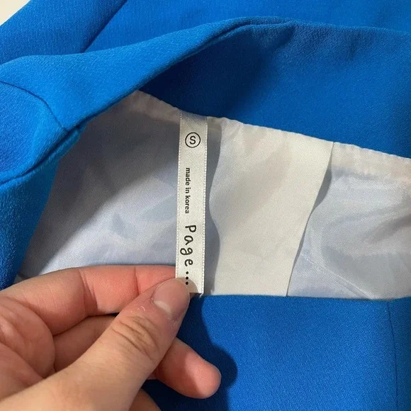 Page Neon Blue Lined Zip Back Mini Skirt Small Women’s - Picture 10 of 11